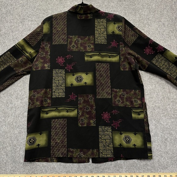 Vintage Dress Barn Woman Blazer Size 1X Made in USA Floral Patchwork 80s 90s - Picture 6 of 10